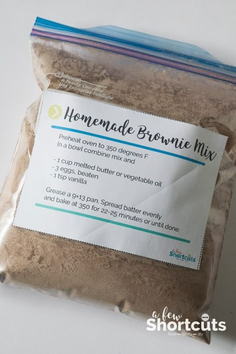 Homemade Brownie Mix, Homemade Cake Mixes, Brownie Mix Recipes, Baking Mix Recipes, Baking Biscuits, Homemade Dry Mixes, Homemade Brownie, Diy Mixes, Homemade Pantry