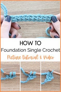 Foundation Stitch For Crochet, Foundation Crochet Chainless, How To Start Crochet Without Chain, Center Single Crochet Tutorial, Chainless Single Crochet Foundation, Foundationless Single Crochet, Single Foundation Crochet, Starting Crochet Without Chain, No Chain Foundation Crochet