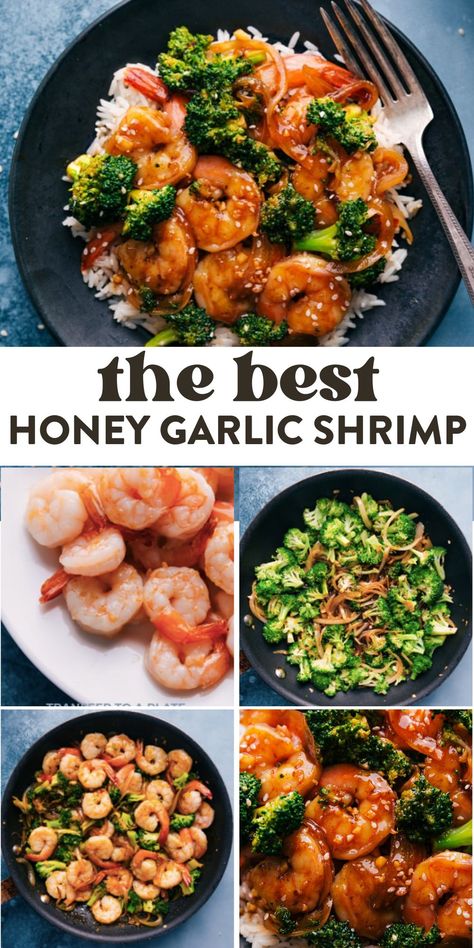 Honey Garlic Shrimp is a favorite! With broccoli, it whips together in 30 minutes or less and is packed with flavor, sweetness, and a little spice! Shrimp Recipes With Broccoli, Honey Shrimp And Broccoli, Healthy Dinner Recipes With Shrimp, Honey Garlic Shrimp Sausage And Broccoli, Broccoli And Shrimp Recipes, Garlic Butter Shrimp And Broccoli, Shrimp And Broccoli Recipes, Honey Garlic Shrimp And Broccoli, Shrimp With Broccoli