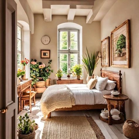 Small European Bedroom, Small Italian Cottage, Italian Country Bedroom, Cozy Cottage Bedding, Cottage Coastal Bedroom, Italian Inspired Bedroom Decor, Bedroom Italian Style, Italian Interior Design Bedroom, Small Bedroom Cottagecore