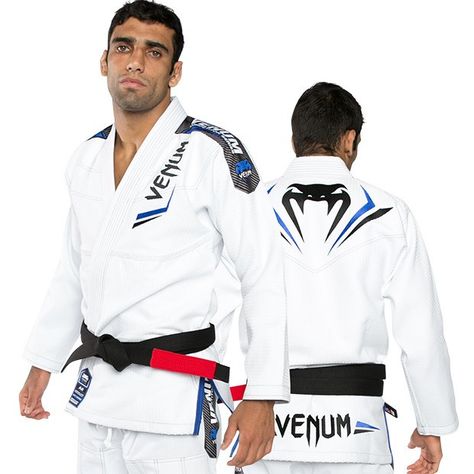 VENUM "ELITE" BJJ GI - WHITE #Venum #muayThai #thaipads #gloves #shinguards #headgear #msmfightshop #boxing #thailand #mouthguard #gear #shirts #handwraps #gelwraps #hats #dufflebags #fightshorts #shorts #rashguard #spats #kimono #gi #jiu-jitsu #jiujitsu #jiu #jitsu Jiu Jitsu Kimono, Boxe Thai, Wrestling Gear, Jiu Jitsu Gi, Bjj Gi, Ju Jitsu, Mma Gloves, Mixed Martial Arts, Judo