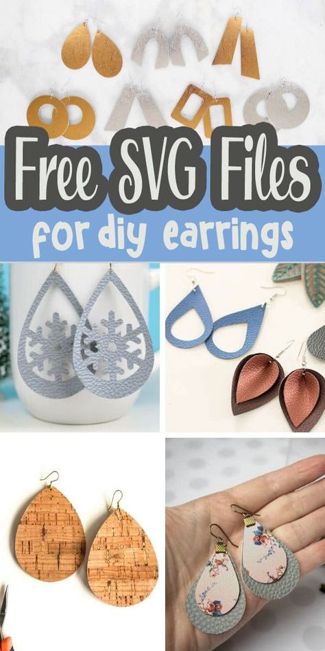 Silhouette Jewelry, Christmas Jewelry Diy, How To Make Leather, Diy Leather Earrings, Idee Cricut, Cricut Explore Projects, Earring Svg, Leather Jewelry Diy, Projets Cricut