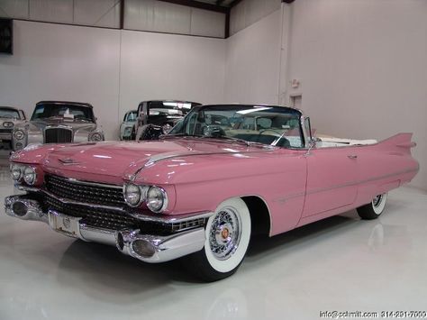 1959 Pink Cadillac Convertible...classic!--Just need some "crushed velvet… 1959 Pink Cadillac, Cadillac Records, Mustang Vintage, Cadillac Cts Coupe, Cadillac Convertible, Cars Mustang, Black Cadillac, Cadillac Series 62, 1959 Cadillac