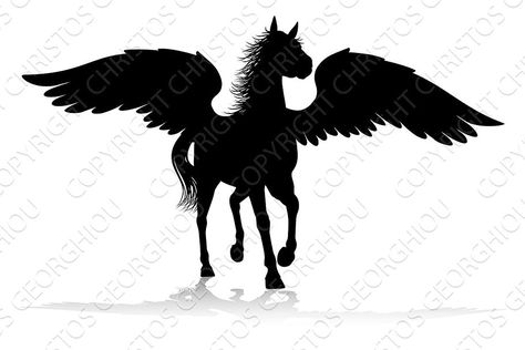 Pegasus Silhouette Mythological #Sponsored , #Affiliate, #mythological#silhouette#Pegasus#graphic Pegasus Silhouette, Pegasus Drawing, Horse Graphic, Winged Horse, Illustration Art Design, Clipart Design, Silhouette Art, An Animal, Animal Illustration