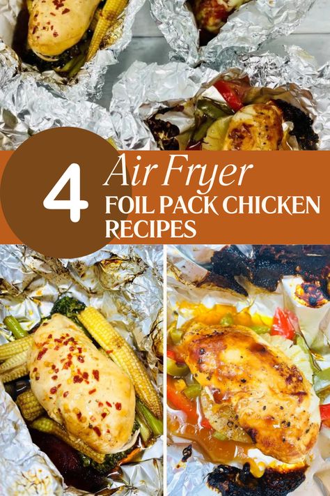 Foil Packets In The Air Fryer, Air Fryer Foil Packets, Air Fryer Foil Packet Meals, Foil In Air Fryer, Oven Foil Packets, Foil Pack Chicken, Air Fryer Recipes Uk, Chicken In Foil, Wrap Chicken