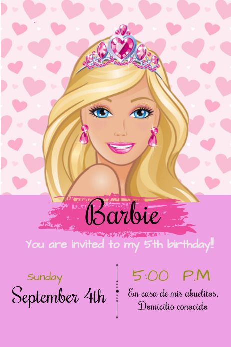 Create the perfect design by customizing easy to use templates in MINUTES! Easily convert your image designs into videos or vice versa! Browse through effective promotional flyers, posters, social media graphics and videos. Download web quality graphics for free! Prices start at $2.99 ONLY. Barbie Birthday Party Invitations Free Printable, Barbie Invitation Template Free Printable, Barbie Poster Design, Barbie Birthday Invitations Template, Barbie Birthday Invitations Free, Barbie Invitation Card, Birthday Invitation Template Free Editable, Barbie Invitation Template, Barbie Banner