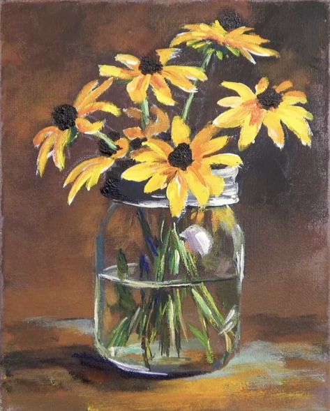 Paint Videos, Yellow Flowers Painting, Breakfast Tables, Learning To Paint, Fall Paintings, Watercolor Sunflowers, Art Sherpa, The Art Sherpa, Acrylic Tutorials