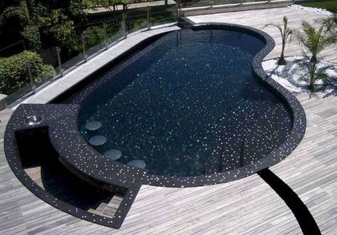 Gorgeous Pools, Black Bottom Pools, Moderne Pools, Spa Jacuzzi, Home Backyard, Luxury Swimming Pools, Modern Contemporary Home, Swimming Pool Tiles, Small Swimming Pools