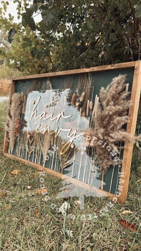 This sign is perfect for all the boho babes out there! Whether you are using it for a business, wedding, or even in your babies nursery. This sign screams elegance. It features dried and faux floral, Hunter Green plaster backing for texture, with an acrylic overlay. The name is laser cut for added dimension. Each sign is unique and custom therefore all floral arrangements differ slightly.  Turnaround time is 4-6 weeks from ordering that your sign will be shipped. No returns or exchanges are avai Salon Station Decor, Blush Baby Shower Decor, Rustic Baby Rooms, Boho Floral Nursery, Boho Nursery Girl, Acrylic Overlay, Nursery Name Sign, Girl Nursery Room