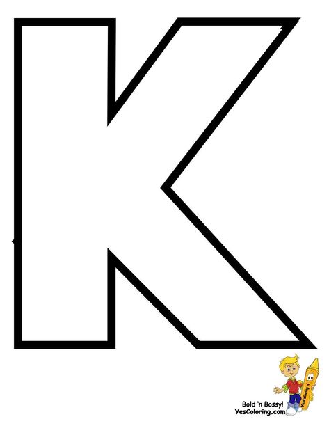 Letter K Printable, K Coloring Pages, Letter K Crafts, Alphabet Colouring, Free Easter Coloring Pages, Letter A Coloring Pages, Shape Coloring Pages, Coloring Letters, Printable Christmas Coloring Pages