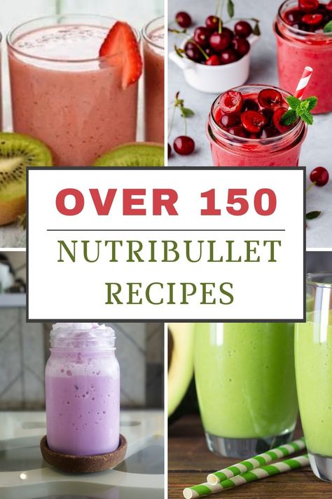 A collage of Nutribullet Recipes Magic Bullet Recipes Healthy, Magic Bullet Smoothie Recipes, Nutritional Smoothie Recipes, Magic Bullet Smoothies, Ninja Smoothie Recipes, Blender Recipes Smoothies, Smoothie Aesthetic, Smoothies Green, Smoothie Recipies