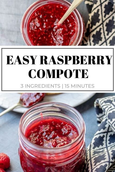 Raspberry Compote Recipe, Pancakes On A Stick, Veggie Desserts, Raspberry Compote, Peach Compote, Pantry Recipes, Compote Recipe, Cinnamon Twists, Frozen Raspberries