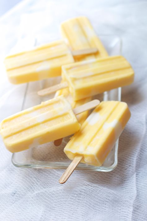 mango lassi popsicles - summer Mango Popsicles, Mango Lassi, Yennefer Of Vengerberg, Ice Lolly, Color Crush, Yellow Aesthetic, Pastel Yellow, Frozen Desserts, Frozen Treats