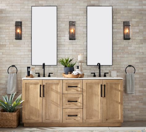 Bathroom Double Sink Vanity, Double Sink Bathroom, Bathroom Renos, Double Sink, Bath Remodel, Vanity Sink, Bath Vanities, Bathroom Renovation, Decoration Design