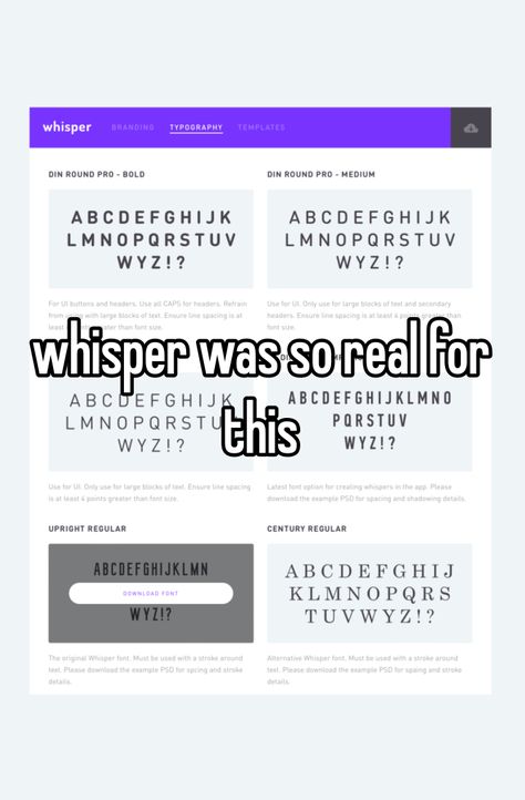 i’m never downloading whisper, but they let you export the font from the website; love to see it <3 Whisper Font Website, How To Get The Whisper Font, Whispers Font, The Whisper Font, Ui Buttons, Whisper Font, Latest Fonts, Design Embroidery, Best Graphics