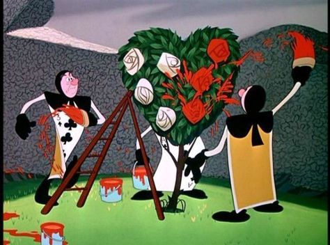 Alice In Wonderland Scenes, Alice In Wonderland Cartoon, Alice In Wonderland Paintings, Alice In Wonderland 1951, Alice In Wonderland Aesthetic, Alice In Wonderland Characters, Painting The Roses Red, Disney Alice In Wonderland, Mid Century Illustration