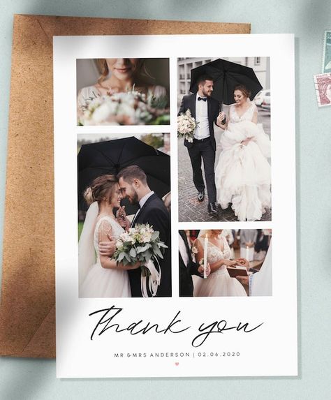 Photo Wedding Card, Simple Wedding Cards, Card With Photo, Personalized Thank You Cards, Photo Thank You Cards, Customized Photo Gifts, Beautiful Wedding Photos, Picture Cards, Best Wedding Photographers