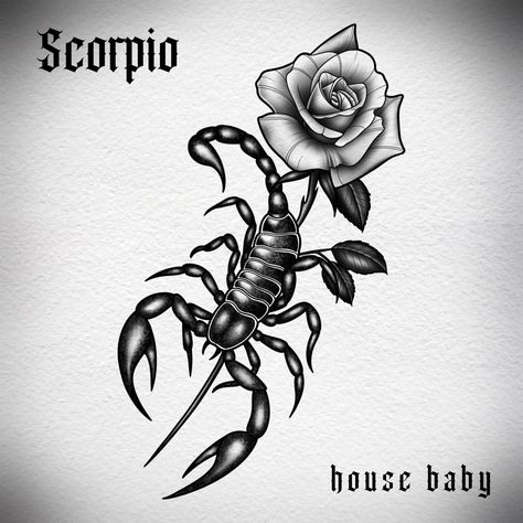 Scorpion rose tattoo drawing procreate digital Scorpion Rose Tattoo Design, Scorpion And Rose Tattoo Design, Flower And Scorpion Tattoo, Scorpio With Rose Tattoo, Scorpio And Rose Tattoo, Scorpion Face Tattoo, Shaded Scorpion Tattoo, Scorpio Tattoo Stencil, Rose And Scorpion Tattoo