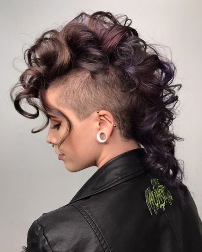 How To Style A Mohawk Women, Short Wolf Haircut, Women's Mohawk, Black Mohawk, Curly Mohawk Hairstyles, Long Mohawk, Mohawk Hairstyles For Women, Mohawk Mullet, Curly Mohawk