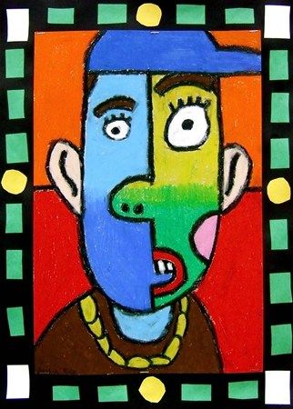 justin2817's art on Artsonia Picasso Self Portrait, Portraits For Kids, Picasso Portraits, Art Picasso, Picasso Style, 4th Grade Art, 5th Grade Art, Casual Art, Picasso Art