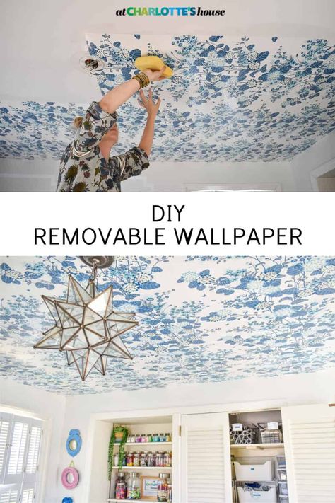 Removable wallpaper is a perfect solution for renters or temporary decor but it can be expensive! I was able to DIY removable wallpaper using regular wallpaper and I love what an impact it makes. #removablewallpaper #DIYwallpaper #wallpaper #diyremovablewallpaper Removable Wallpaper For Renters, Mexican Patio Hacienda Style, How To Make Wallpaper, Peelable Wallpaper, Regular Wallpaper, Black Room Decor, Diy Bar Cart, Eclectic Wallpaper, Add Design