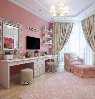 Mdf Decor, Rangement Makeup, Nice Makeup, Vanity Room, Mirror On The Wall, Glam Room, Makeup Rooms, Makeup Room, Pink Room