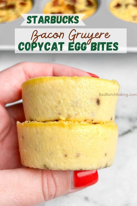 Copycat Starbucks Egg Bites Sous Vide, Copycat Starbucks Bacon And Gruyere Egg Bites, Egg Bite Starbucks Recipe, Copycat Starbucks Bacon And Gouda, Starbucks Bacon Gruyere Egg Bites Recipe, Egg Bites Starbucks Copycat, Egg Bites Silicone Mold Microwave, Better Than Starbucks Egg Bites, Eggbites Starbucks Oven