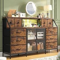 Hallway Rustic, Drawers Repurposed, Brown Dresser, Furniture Dresser, Long Dresser, Wide Dresser, Dresser For Bedroom, Mesh Door, Chests Of Drawers