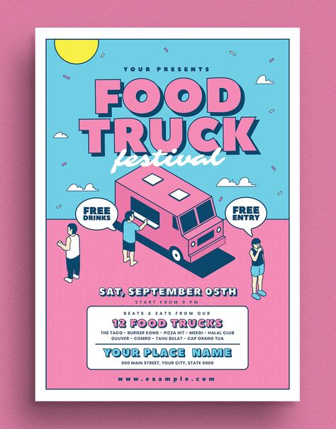 Multimedia Poster, Food Truck Poster, College Ads, Poster For Event, School Event Poster, Marketing Poster Design, Event Advertisement, Event Poster Inspiration, Food Truck Events