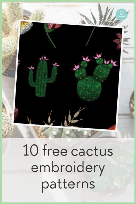 Embroidery Designs Cactus, Succulent Embroidery Pattern Free, Cactus Embroidery Pattern Free, Cactus Embroidery Designs, Printable Embroidery Patterns Free, Cactus Embroidery Pattern, Embroider Clothes, Embroidery Cactus, Back Stitch Embroidery