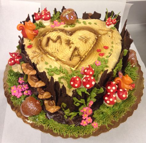 Tree Stump Cake Nature Cakes, Tree Stump Cake, Nature Cake, Tree Stump, Butter, Baking, Drinks, Cake, Nature