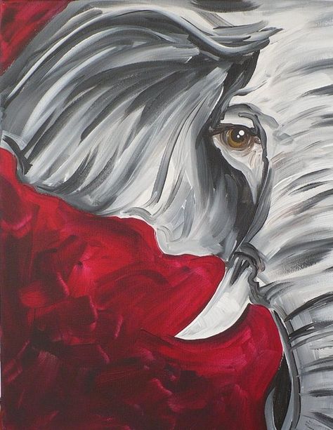 Elephant Painting Canvas, Elephant Drawing, Elephant Canvas, Elephant Painting, Easy Canvas Painting, Canvas Painting Diy, Elephant Art, Night Painting, Beginner Painting