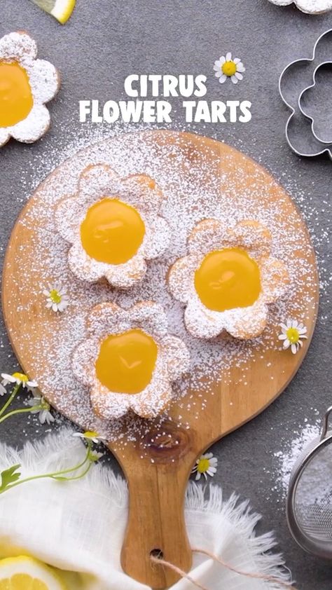 So Yummy’s Instagram profile post: “Make your cottage core aesthetic dreams a reality, by baking up a batch of these light and delicate Citrus Flower Tarts! 🍊” Cottage Core Baking, Flower Tarts, Cottage Core Recipes, Cottagecore Cooking, Cottage Core Food, Holiday Desserts Christmas, Kitchen Witch Recipes, Dairy Free Treats, Puff Pastry Desserts