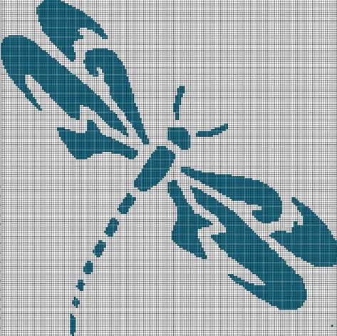 Dragonfly+silhouette+cross+stitch+pattern+in+pdf Cross Stitch Silhouette Pattern, Dragonfly Pixel Art, Silhouette Cross Stitch Patterns, Dragonfly Patterns, Dragonfly Cross Stitch, Dragonfly Silhouette, Simple Chart, Cross Stitch Letter Patterns, Cross Stitch Silhouette