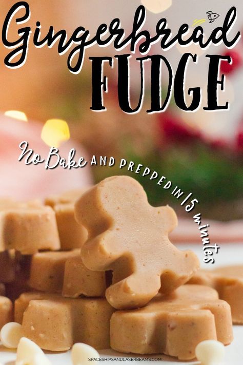 Fudge White Chocolate, Gingerbread Fudge, Easy Gingerbread, Homemade Fudge Recipes, Christmas Sweet Treats, Christmas Fudge, Fudge Recipes Easy, Homemade Fudge, Fudge Recipe