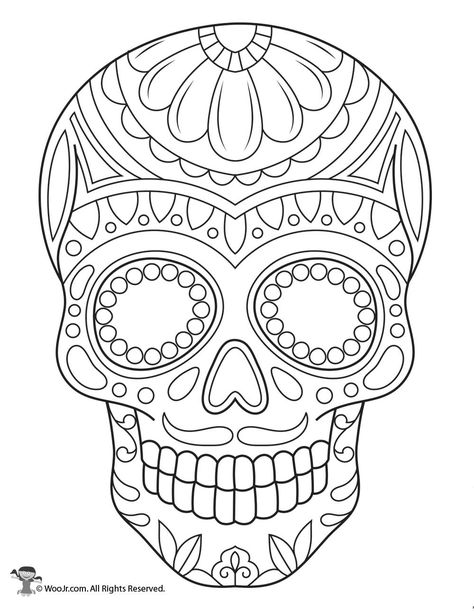 Sugar Skull Art Drawing, Den Mrtvých, Sugar Skull Drawing, Skull Template, Skull Coloring, Skull Color, Skull Coloring Pages, Skull Art Drawing, Candy Skulls