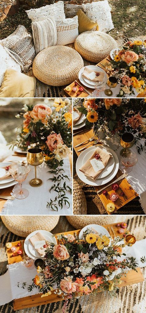 This San Diego Wedding Inspiration Has Us Feeling Summer With Its Fresh, Bold Color Palette and Laid Back Vibe Summer Wedding Vibes, Neutral Summer Wedding, Gold Summer Wedding, Orange Wedding Color Palette, Boho Summer Wedding, Pillows Colorful, Fall Wedding Trends, Terracotta Garden, Wedding Color Palette Summer