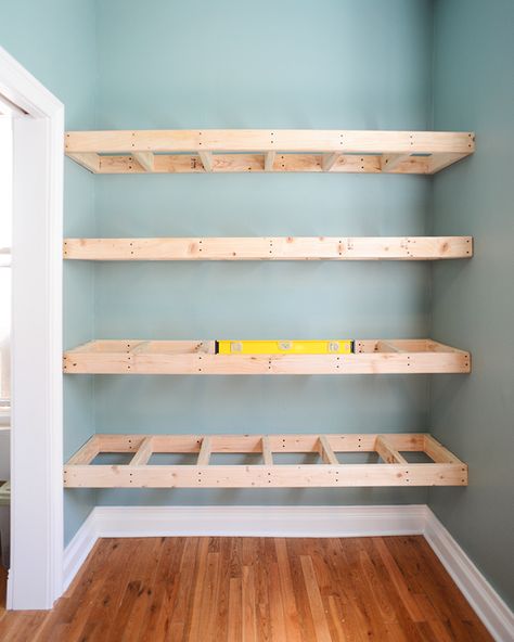 Bad Diy, Reclaimed Wood Floating Shelves, Diy Wood Shelves, Diy Regal, Floating Shelves Diy, Wood Floating Shelves, Laundry Room Storage, Closet Shelves, Estantes Flotantes