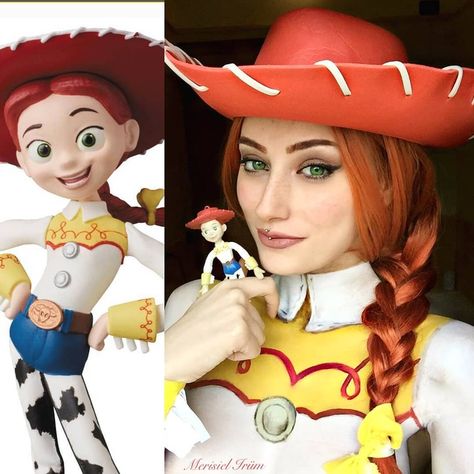 Jessie Toy Story Makeup Ideas, Jesse Toy Story Makeup, Jessie Makeup Toy Story, Jessie Cosplay Toy Story, Jessie Toy Story Makeup, Toy Story Makeup, Gamer Makeup, Toy Story Cosplay, Redhead Halloween