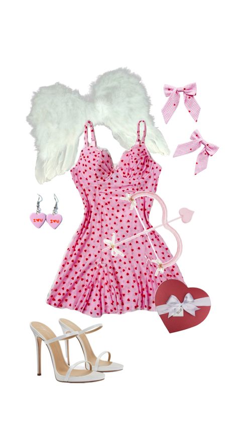 Cupid Costume, Blonde Halloween Costumes, Duo Costumes, Pretty Halloween Costumes, Pink Costume, Halloween Costumes Friends, Hello Kitty Halloween, Halloween Costume Outfits, Halloween Inspo