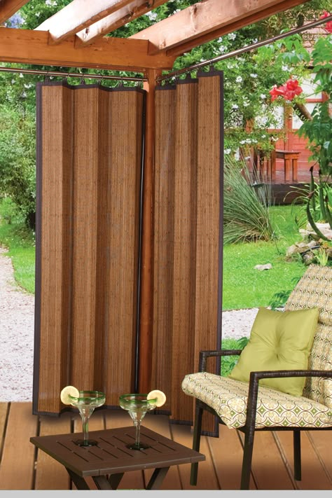 Outdoor Bamboo Curtains, Porch Trellis, Balcony Ideas Apartment Christmas, Bamboo Privacy, Outdoor Curtains For Patio, Pergola Curtains, Balcony Ideas Apartment Outdoor, Bamboo Panels, Bamboo Curtains