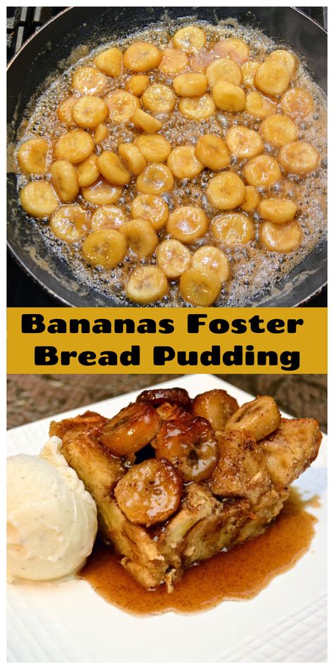 Bananas Foster Dessert Recipes, Bread Pudding Banana, Bread Pudding With French Bread, Banana Foster Sauce, Bananas Foster Bread Pudding, Banana Foster Bread Pudding, Banana Sauce Recipe, Bananas Foster Bread Pudding Recipe, Bananas Fosters