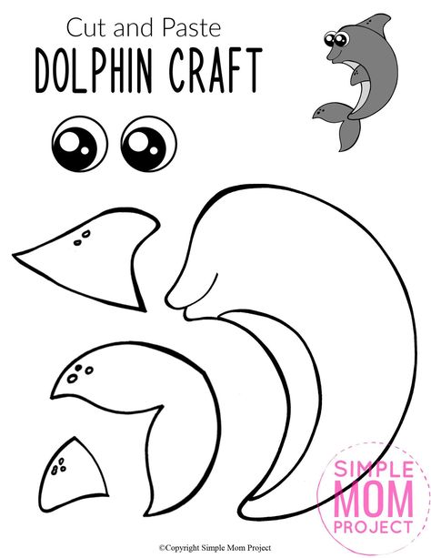 Looking for your next ocean theme project? Use our free printable dolphin template to make this adorable dolphin craft! Click and find the easy tutorial to make this fun ocean art project. Perfect for kids of all ages; including preschoolers and toddlers. #DolphinCrafts #OceanAnimals #OceanAnimalCrafts #SimpleMomProject Dolphin Template, Cut And Paste Crafts, Homeschooling Lessons, Dolphin Craft, Ocean Art Projects, Simple Mom Project, Sea Animal Crafts, Ocean Animal Crafts, Good Listening Skills