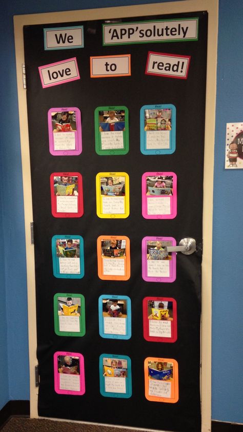 Classroom door decor - literacy week Literacy Week Door Decorating Contest, Literacy Week Decorations, Classroom Door Ideas Book Theme, Door Decorations Classroom Literacy Week, Book Week Classroom Doors, Reading Week Door Decorations Ideas, 4th Grade Classroom Door Ideas, Love Of Reading Door Decorations, Literacy Door Decorating Ideas