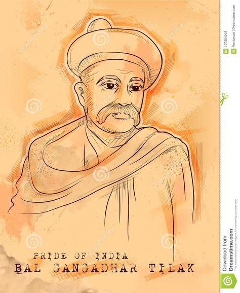 Unsung Heroes Of India Drawing, Bal Gangadhar Tilak Sketch, Bal Gangadhar Tilak, Indian Background, Forever Pictures, India Illustration, Friends Forever Pictures, Pride Of India, Freedom Fighter