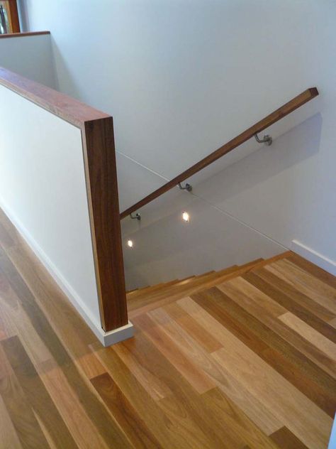 Stair railings, steel railings and staircase handrails are specialties of Coastal Staircases in Geelong. Complete our online quote request for a free quote. Half Wall Staircase, Banister Remodel, Diy Stair Railing, Staircase Handrail, House Staircase, Stair Railings, Half Walls, Glass Stairs, Stair Railing Design