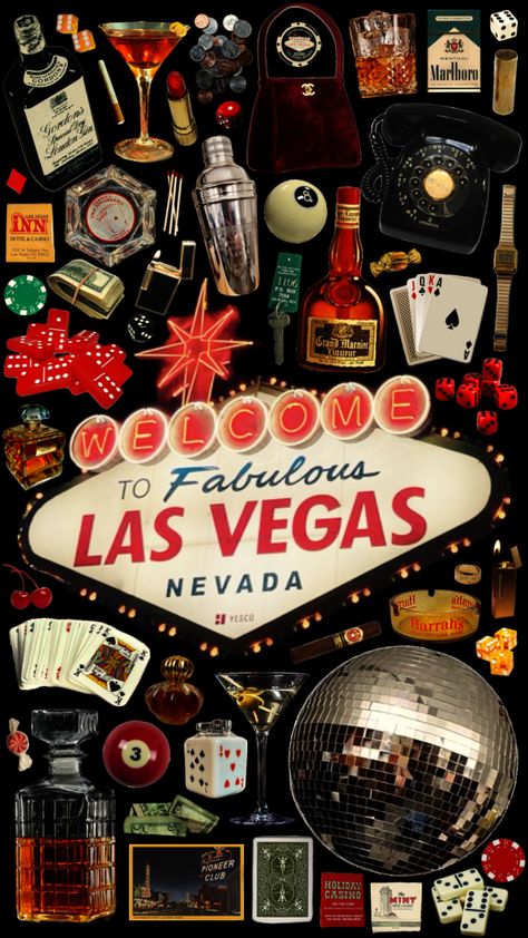 #vegas #lasvegas #casino #retro #vintage #casinoaesthetic Casino Royale Party Theme, Vision Collage, Old Vegas, Casino Royale Party, Vegas Party, Nye Party, Poster Room, Phone Wallpaper Patterns, Casino Night