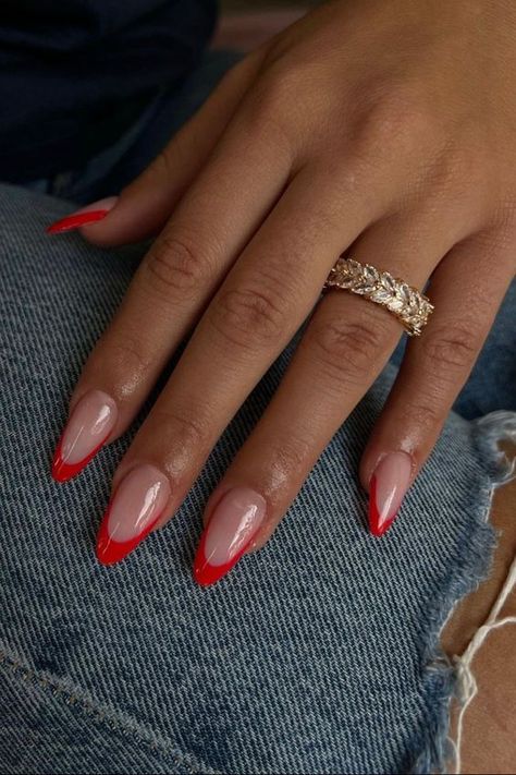 Top Summer Nail Trends for Your Next Manicure French Nail Designs 2024 Trends, Summer Nail 2024 Trends Almond, Neon Red Nails, Red Nail Designs Summer, Monochromatic Nails, Insta Nails, Paznokcie Hello Kitty, Kutek Disney, Manikur Kuku