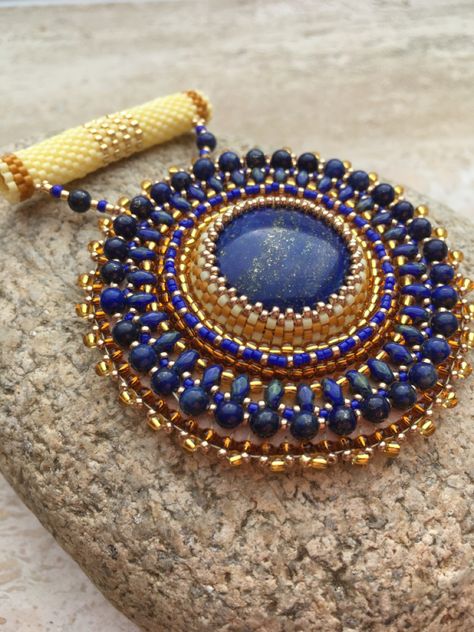 Embroidered Jewellery, Bead Embroidered Pendant, Embroidered Pendant, Glamorous Jewelry, Egyptian Inspired, Embroidered Jewelry, Pendant Tutorial, Bead Embroidery Patterns, Beaded Cuff Bracelet