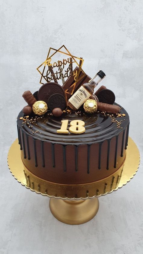 Chocolate Cake For Men Birthdays, Chocolate Cake Design Birthday Men, Dark Chocolate Birthday Cake, Bday Cake For Men, Simple Bday Cake For Men, Bday Cake For Husband, Cake Designs For Men Birthday, Chocolate Birthday Cake For Men, Chocolate Truffle Cake Designs